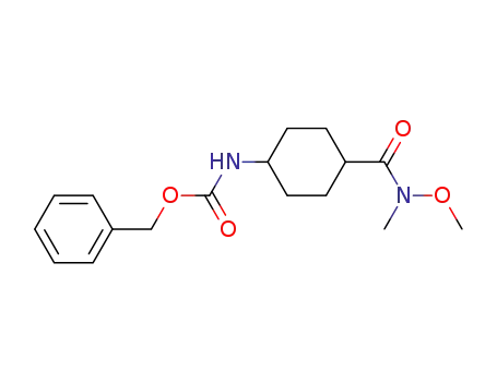(4-(methoxy-methyl-carbamoyl)-cyclohexyl)-carbamic acid benzyl ester